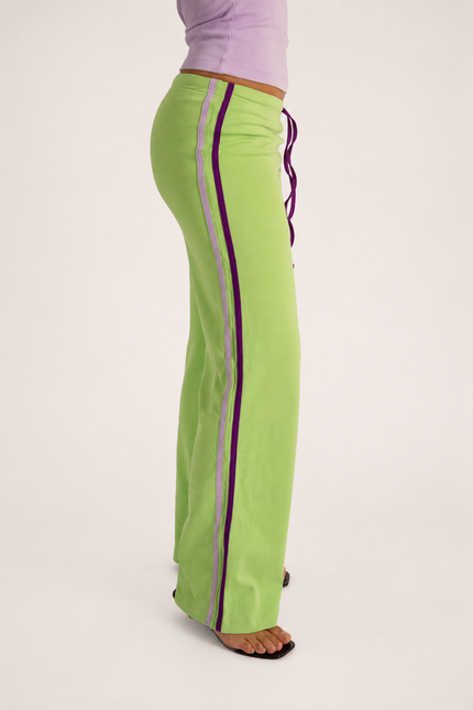 Blueberry Matcha Low-Rise Organic Cotton yoga trousers