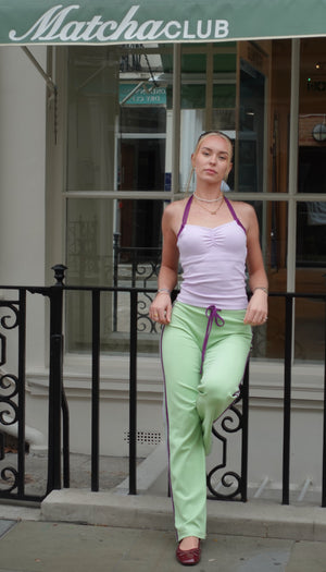 Blueberry Matcha Organic Cotton yoga trousers