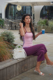 Ube latte organic cotton straight leg capris